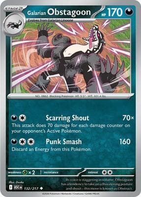 Galarian Obstagoon Ascended Heroes #132